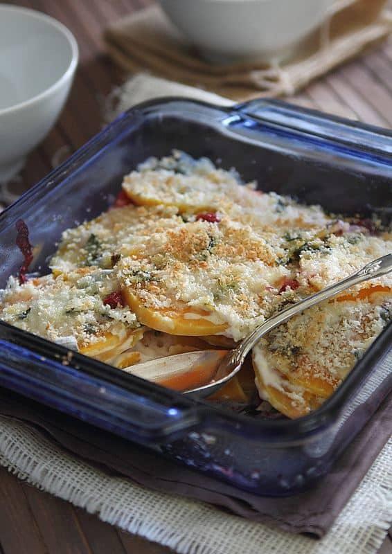 Butternut Squash and Cranberry Gratin | runningtothekitchen.com
