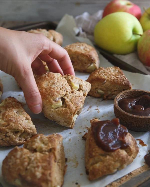 Apple butter scones with bacon