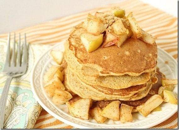 Simple spiced Apple pancakes make a delicious fall breakfast.