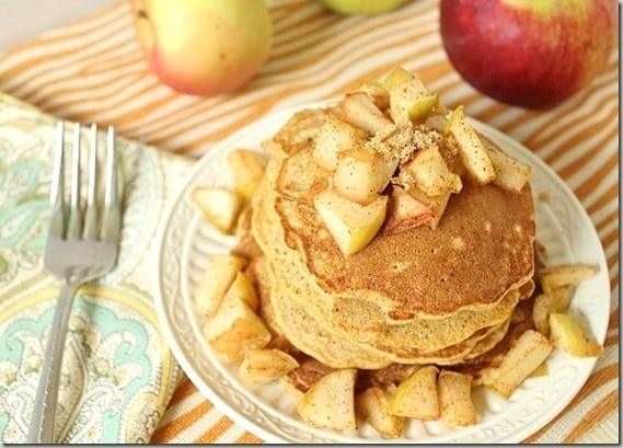 These apple spiced pancakes epitomize fall, a delicious and easy seasonal breakfast.