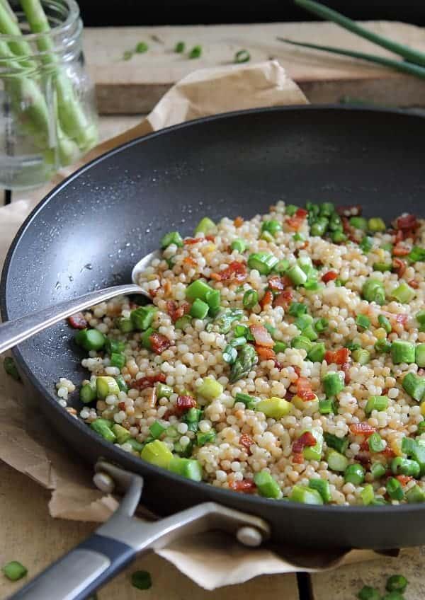 Bacon and Asparagus Fried Couscous