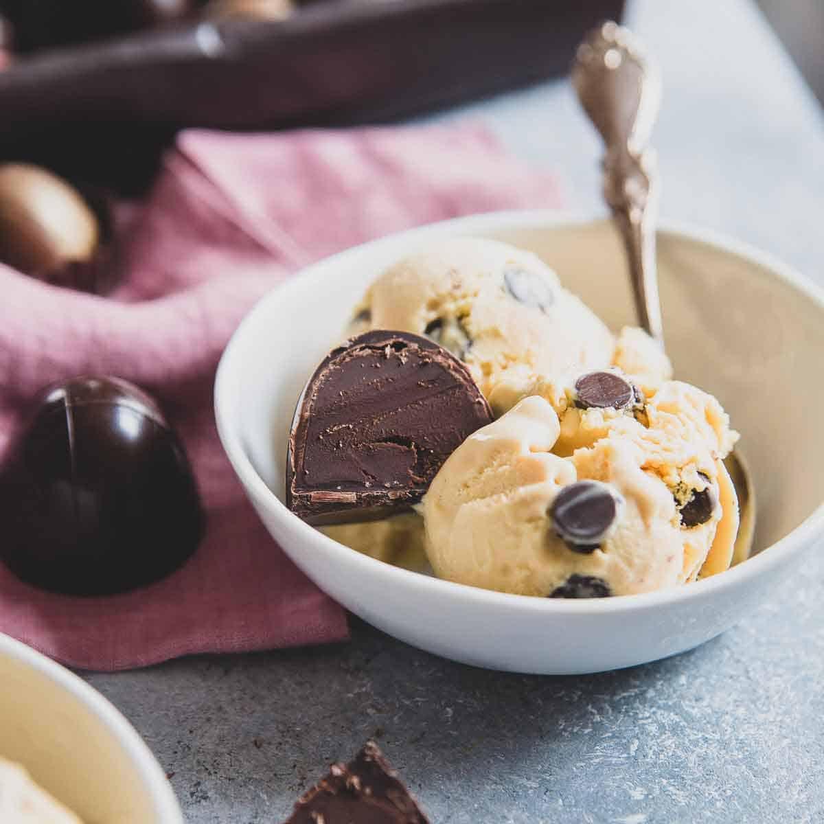 This chocolate chip studded Baileys ice cream is a decadent, creamy and indulgent dessert.