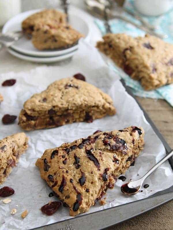 Balsamic Cherry Dark Chocolate Scones
