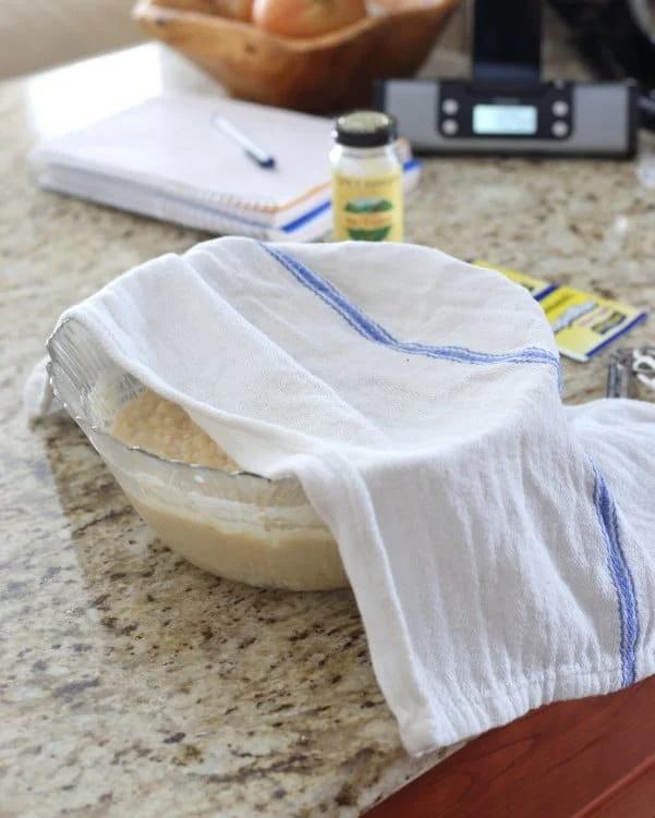 Banana nutmeg pancakes rising