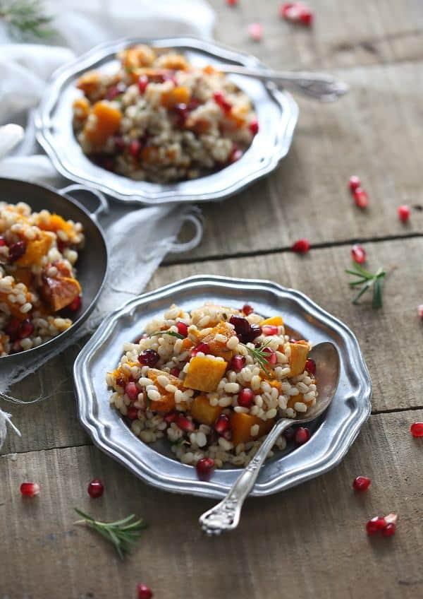 Barley butternut squash salad