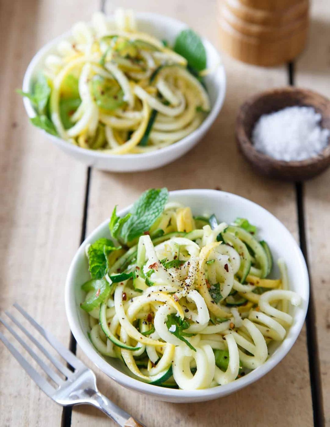 These simply dressed basil and mint squash noodles can be eaten as a refreshing side salad or a light meal that comes together in literally just minutes.