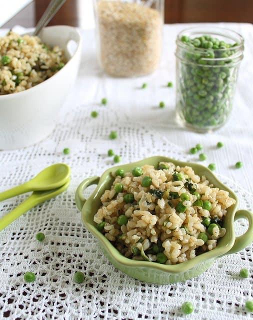 Basil brown rice with lemon
