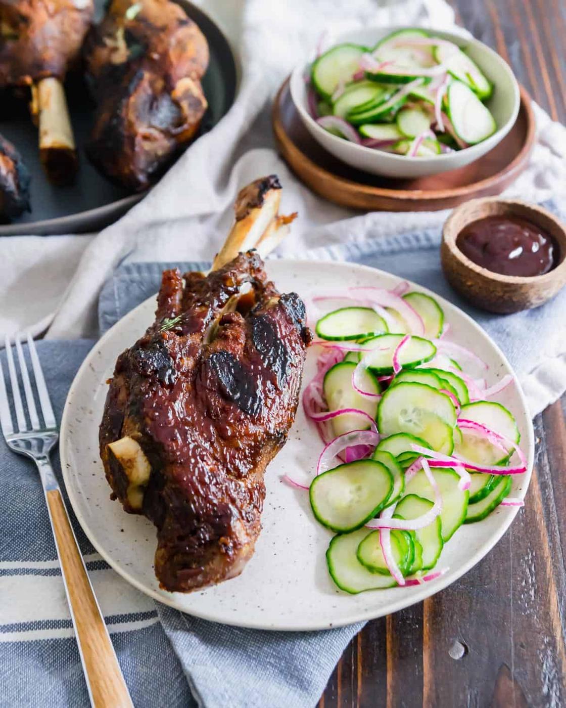 Seasoned perfectly and full of delicious BBQ flavor, these lamb shanks make a great summer meal to share.