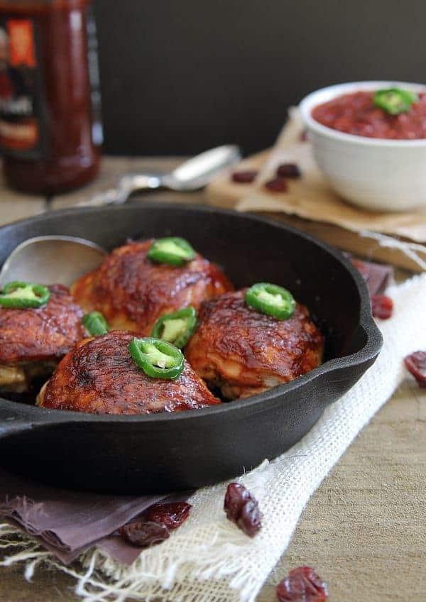 BBQ Roasted Chicken with Cherry Jalapeño Sauce