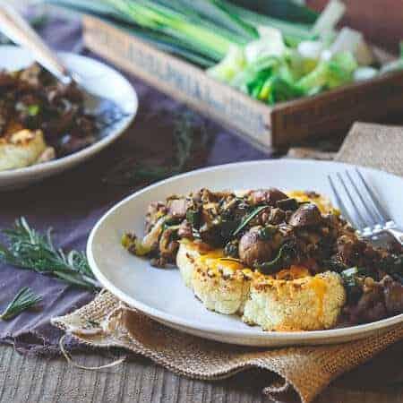 Bison Cheddar Cauliflower Steaks