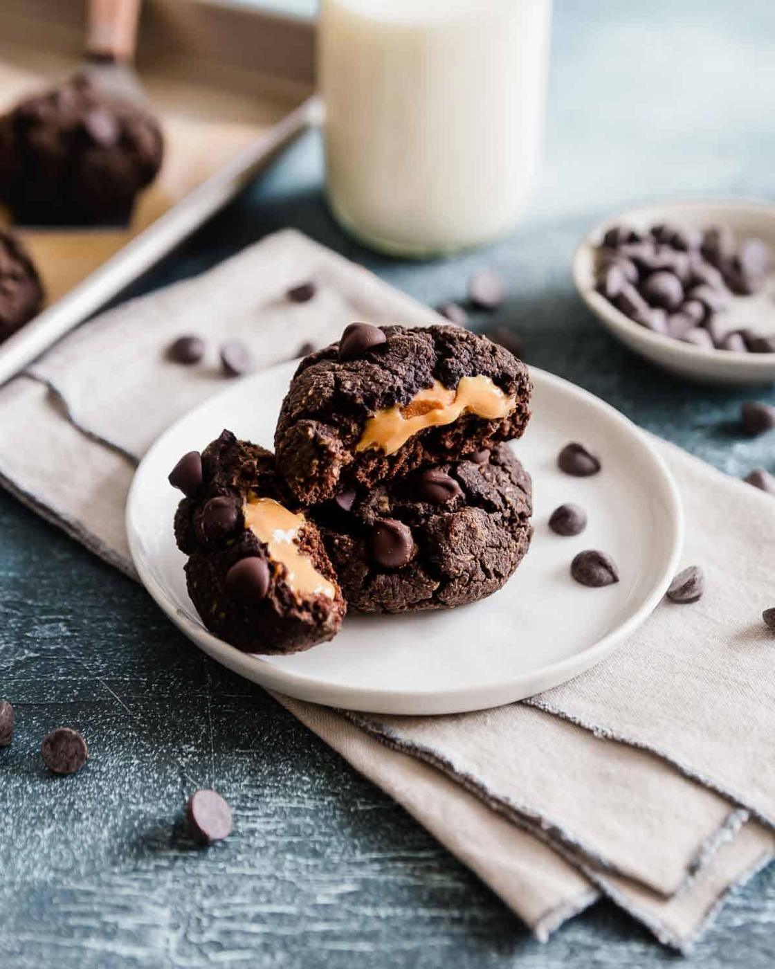 Peanut Butter Stuffed Black Bean Cookies