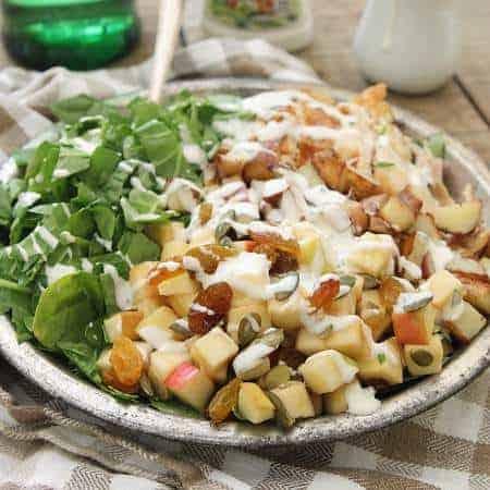 Blue Cheese Chicken Potato and Apple Salad