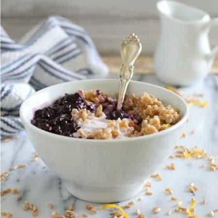Blueberry Farro Yogurt Bowl