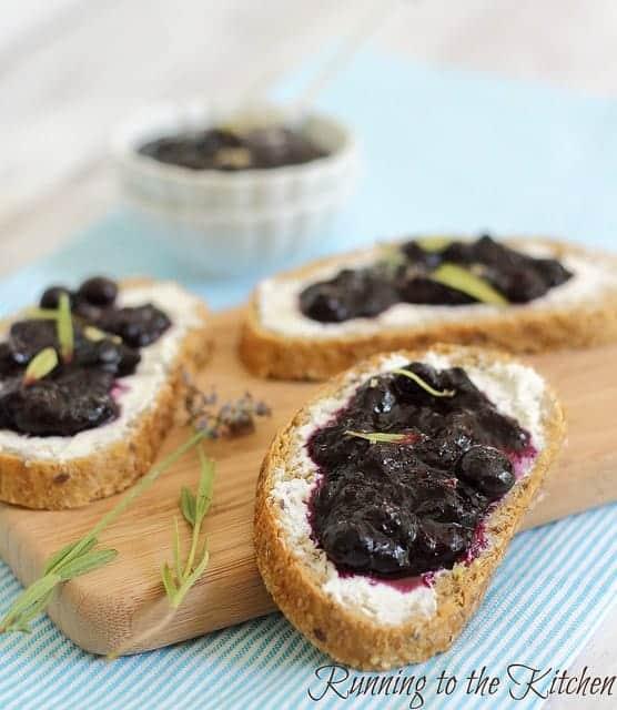 Blueberry Ginger Jam and Goat Cheese Crostini
