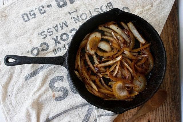 caramelized onions for brown butter mashed cauliflower recipe.