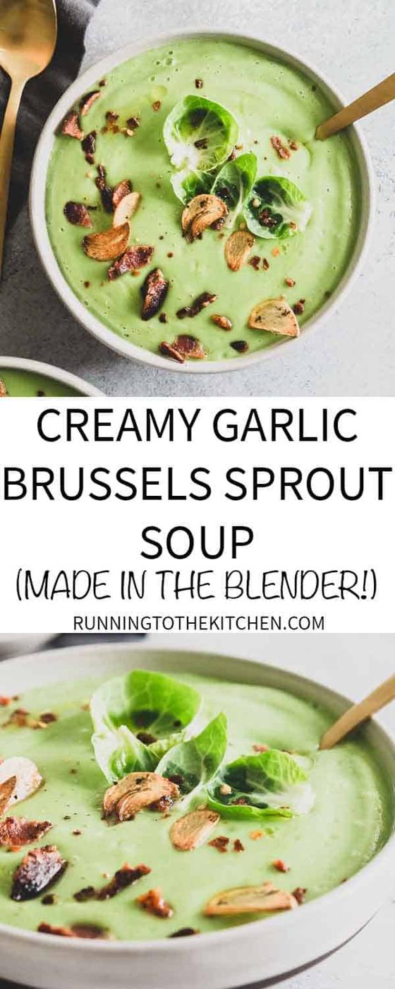 This easy Brussels sprout soup is creamy and decadent while being dairy free! Make it in minutes in your blender!
