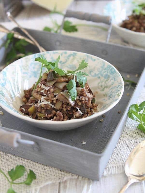 Buckwheat Risotto with Mushrooms and Leeks
