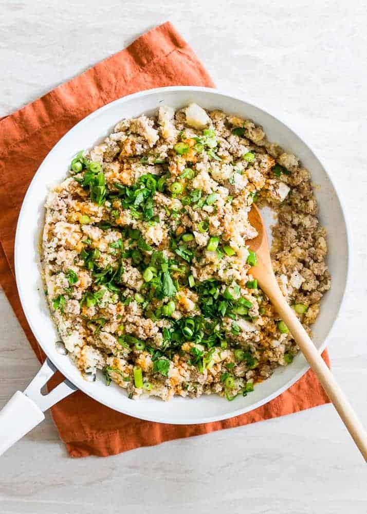 Buffalo Turkey Cauliflower Skillet