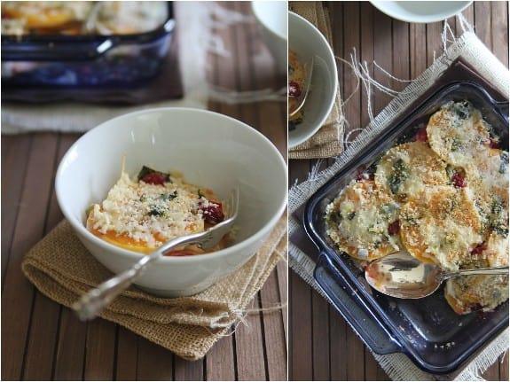 Butternut Squash and Cranberry Gratin | runningtothekitchen.com