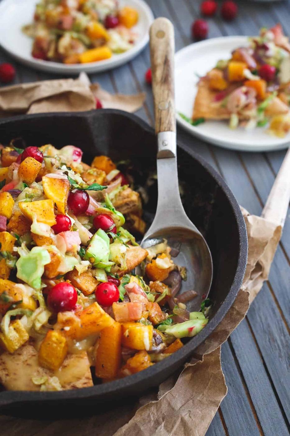 These butternut squash pita nachos make the perfect fall appetizer to feed a crowd.