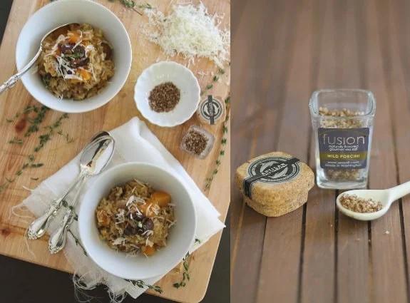 Butternut Squash and Porcini Risotto collage