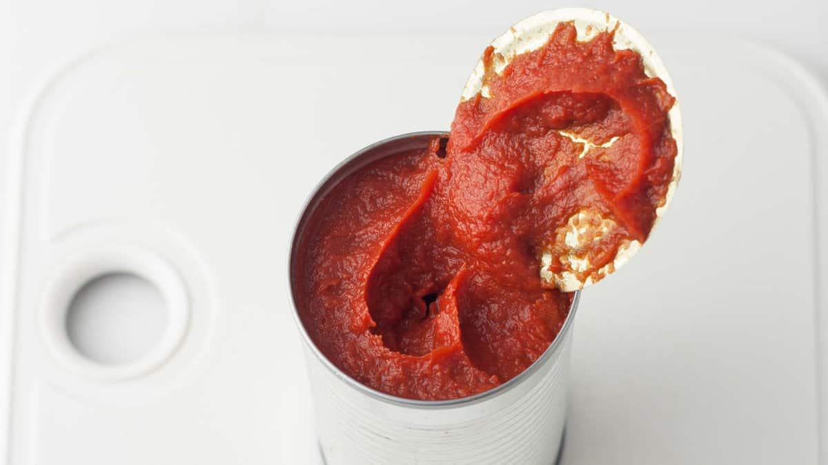 A can of tomato sauce.