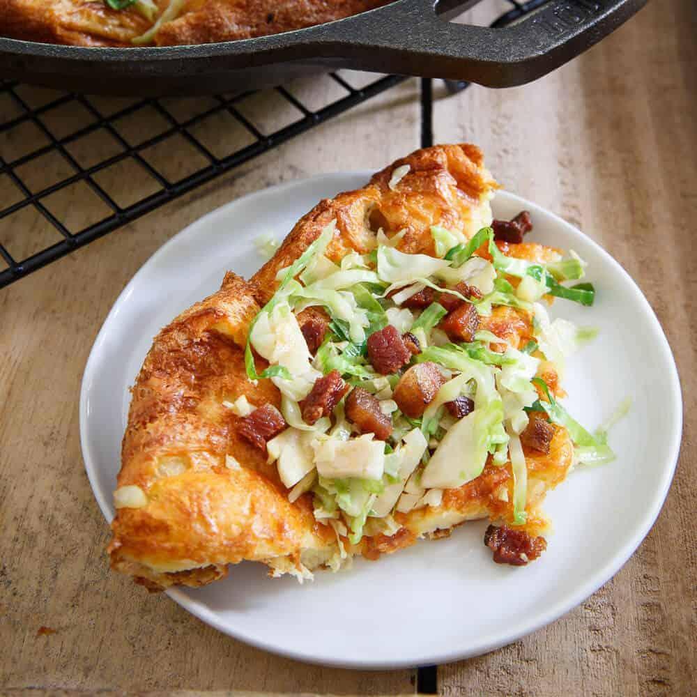 Cheddar Dutch Baby with Bacon and Brussels Sprouts