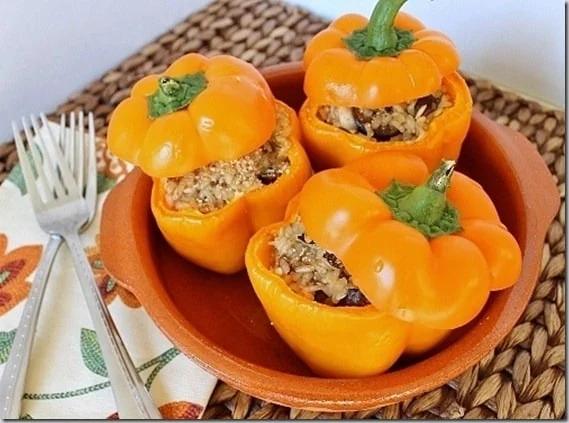 Rice and Cheese Stuffed Peppers