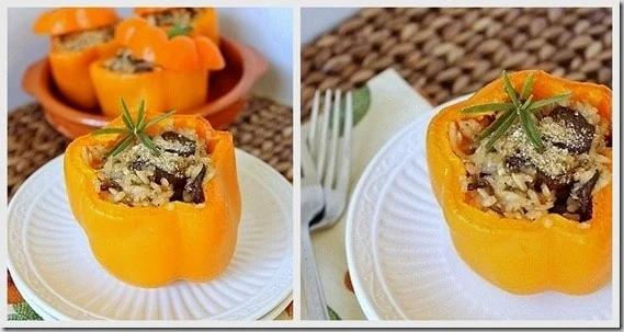Cheesy Rice Stuffed Peppers