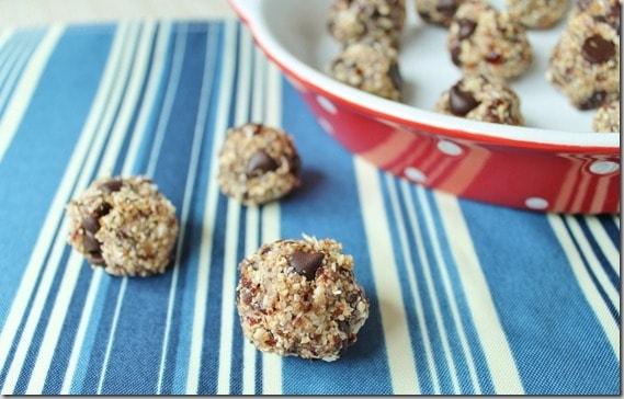 Cherry Coconut Chocolate Chip Dough Bites