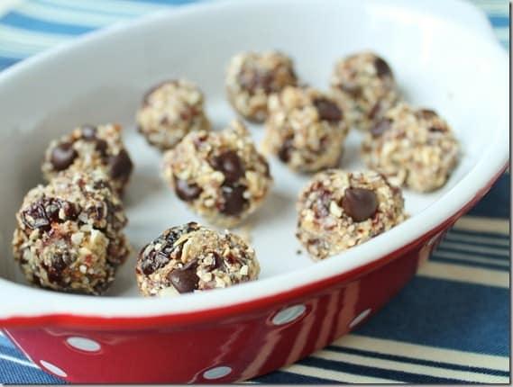 Cherry Coconut Chocolate Chip Dough Balls