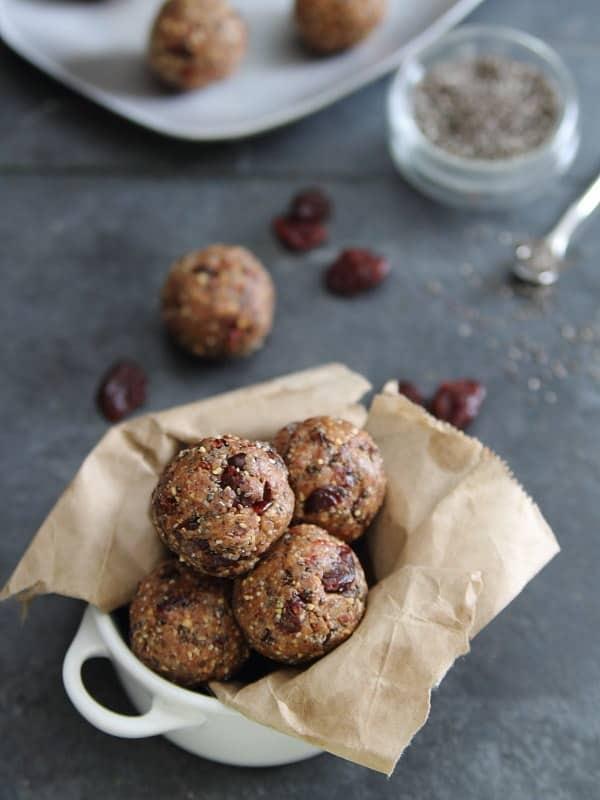Chia Cherry Bites with cacao nibs