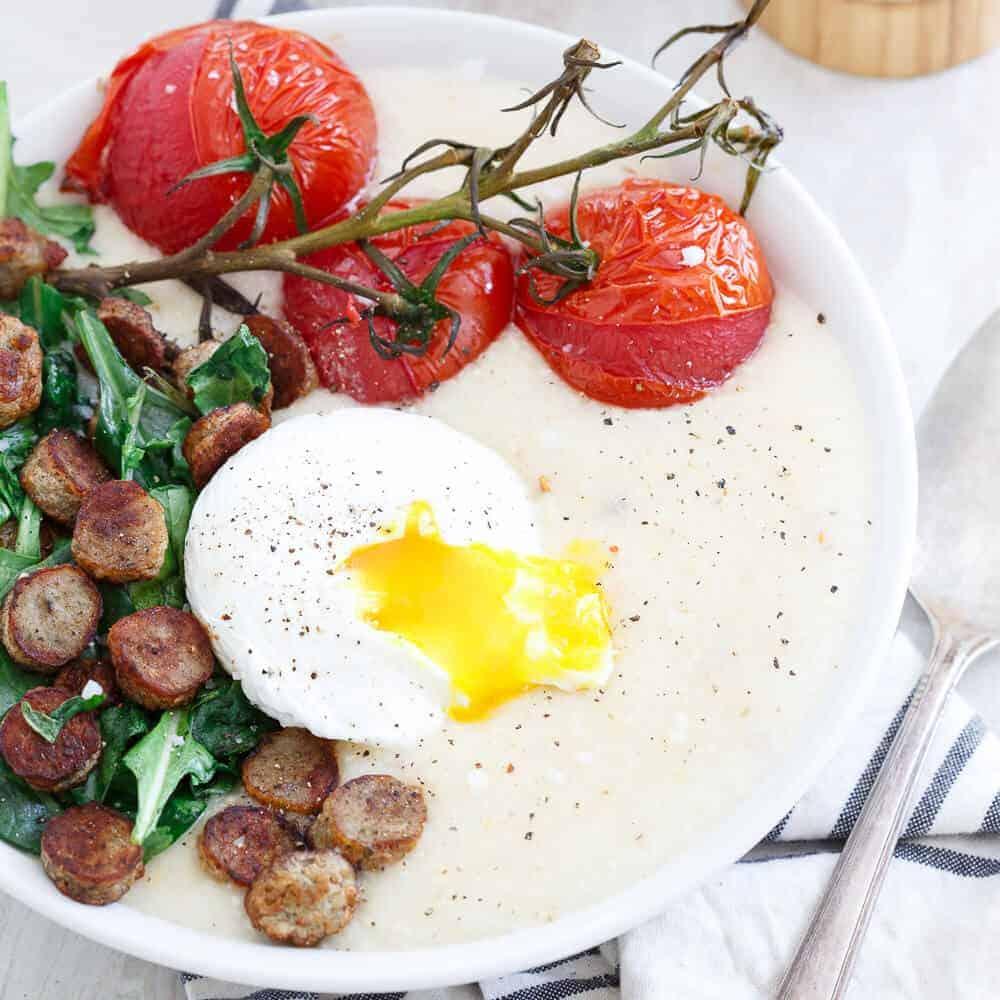 Chicken Sausage Cheese Grits