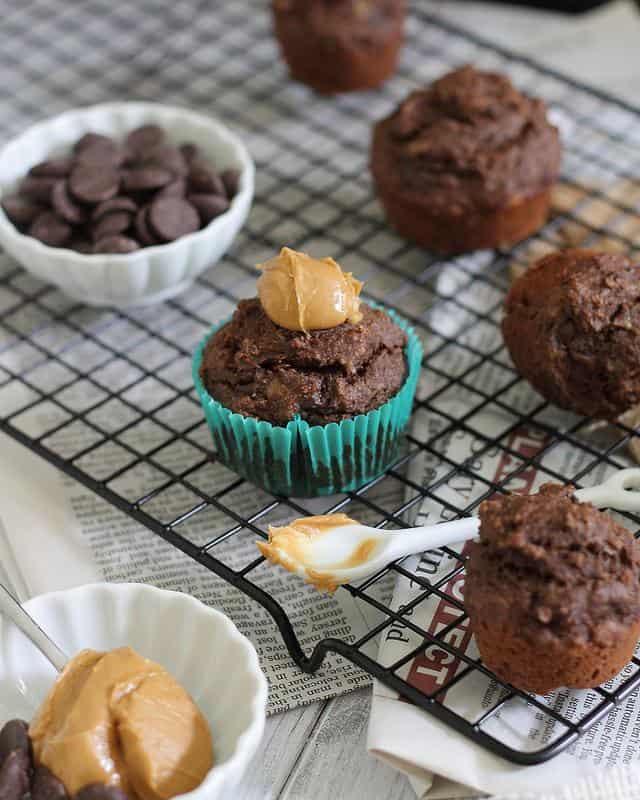 Chocolate peanut butter muffins