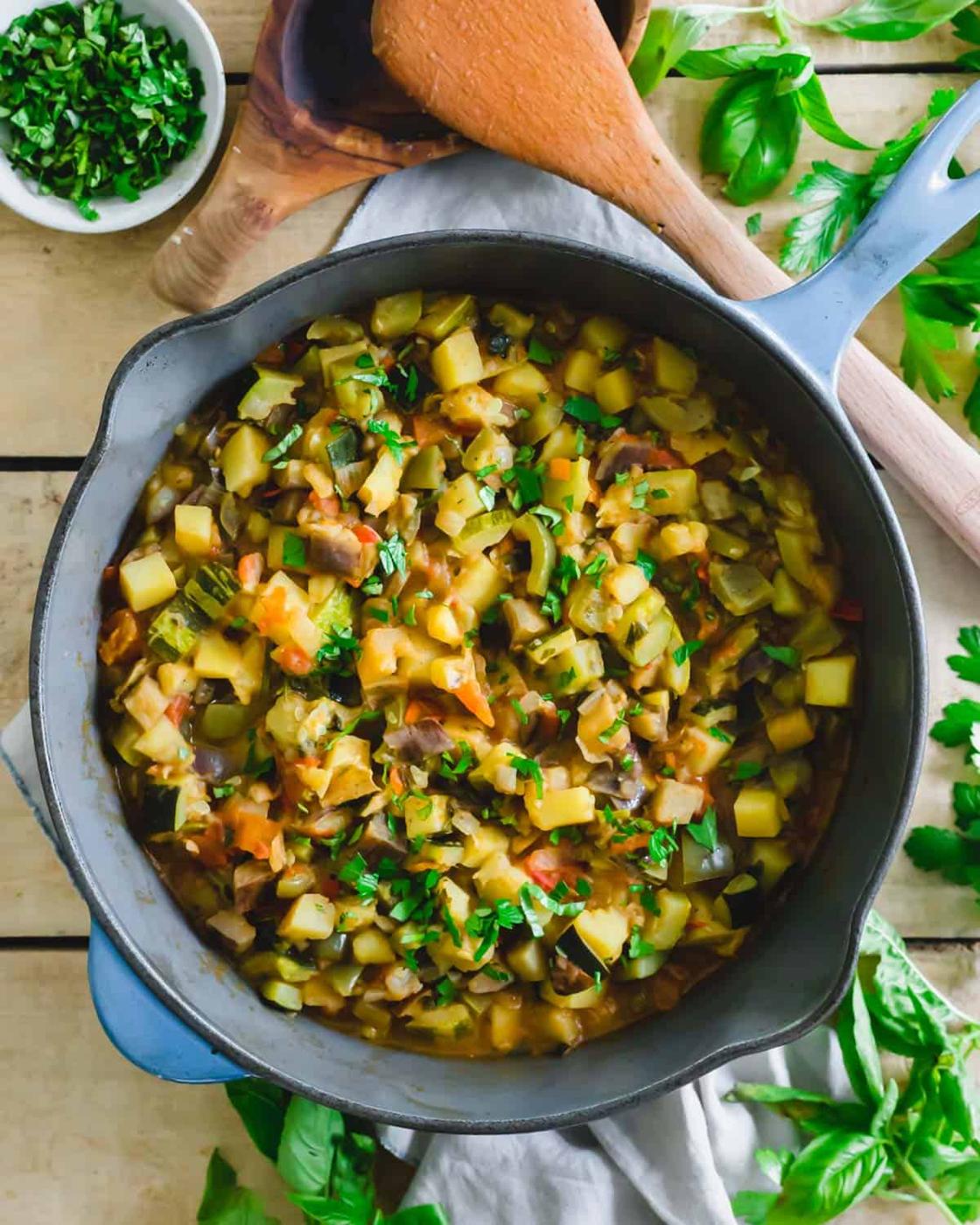 Italian giambotta in a Dutch oven.