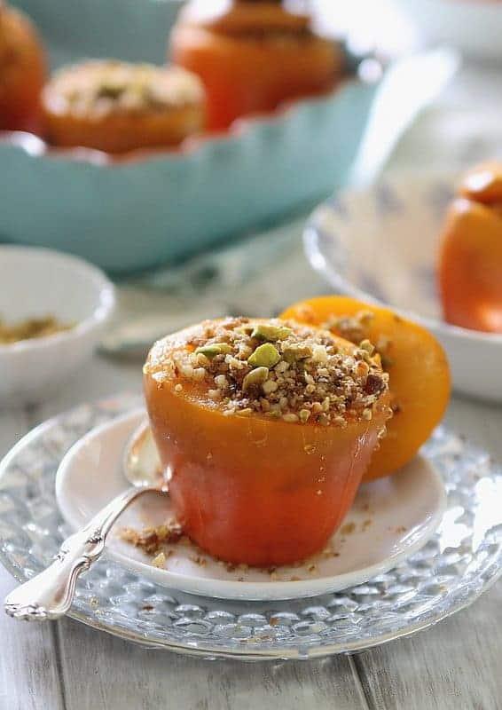 Cinnamon Nut Stuffed Persimmons