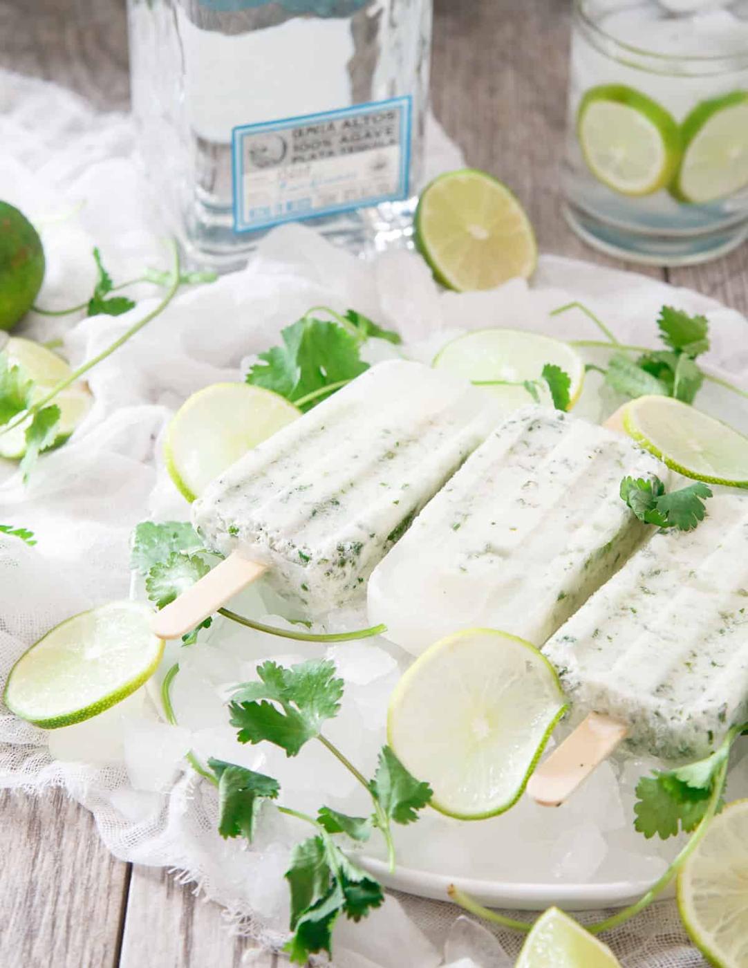 Coconut Cilantro Margarita Ice Pops