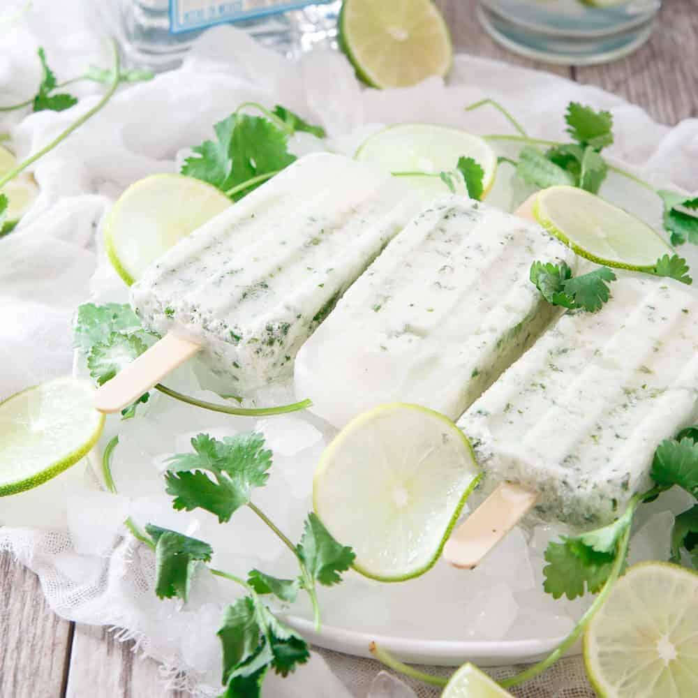 Coconut Cilantro Margarita Ice Pops