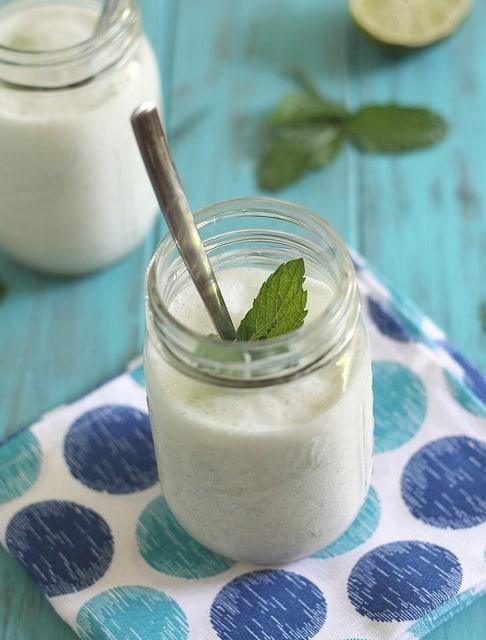 Icy Coconut smoothie with lime is refreshing and delicious for an easy summer drink.