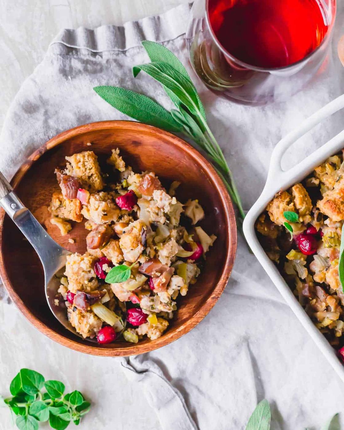 Homemade cornbread chestnut stuffing recipe.