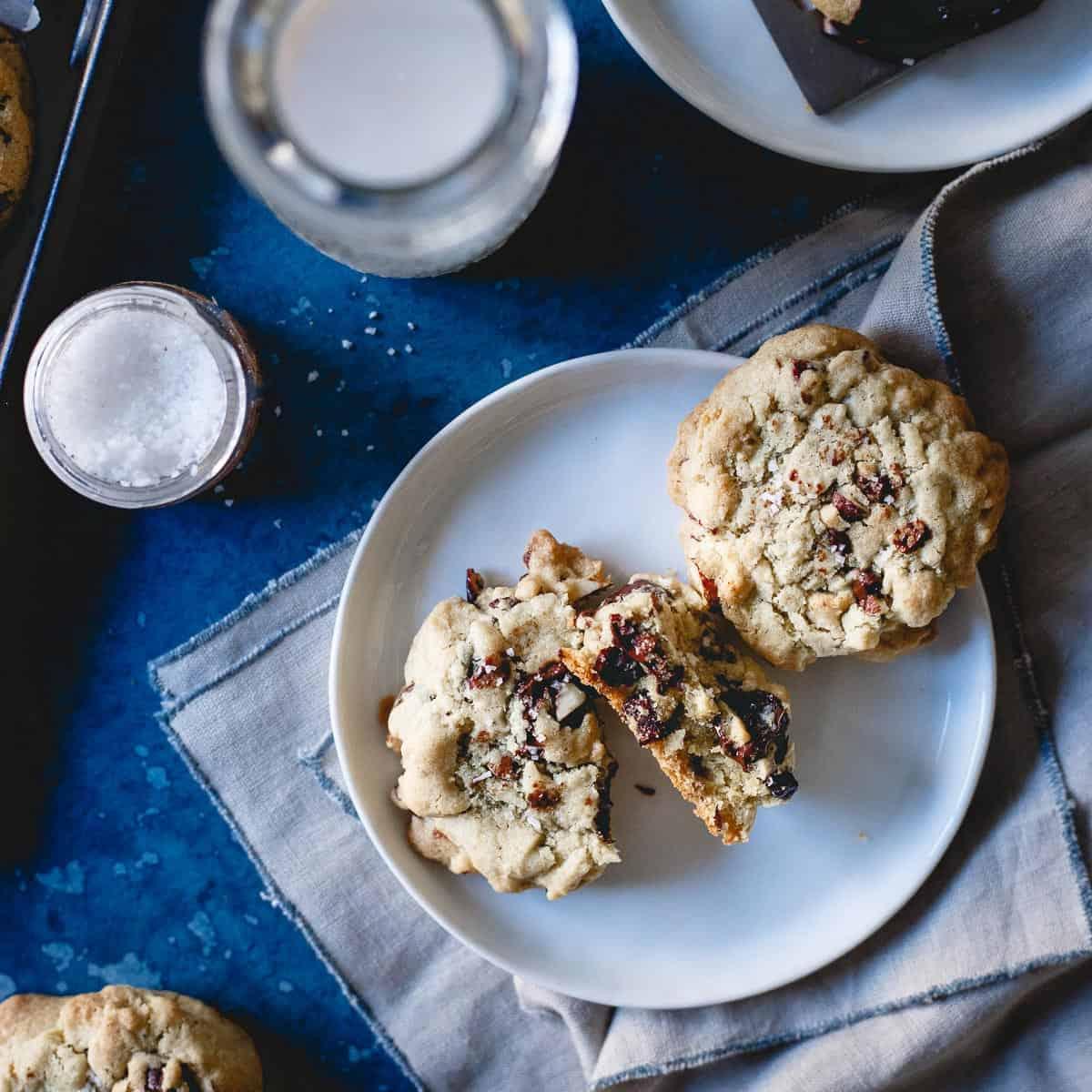 The perfect holiday dessert cookie - these orange infused cranberry almond chocolate chip cookies are gluten-free so everyone can enjoy them!