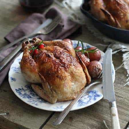 Stuffed Cornish Hens with Cranberries and Apples
