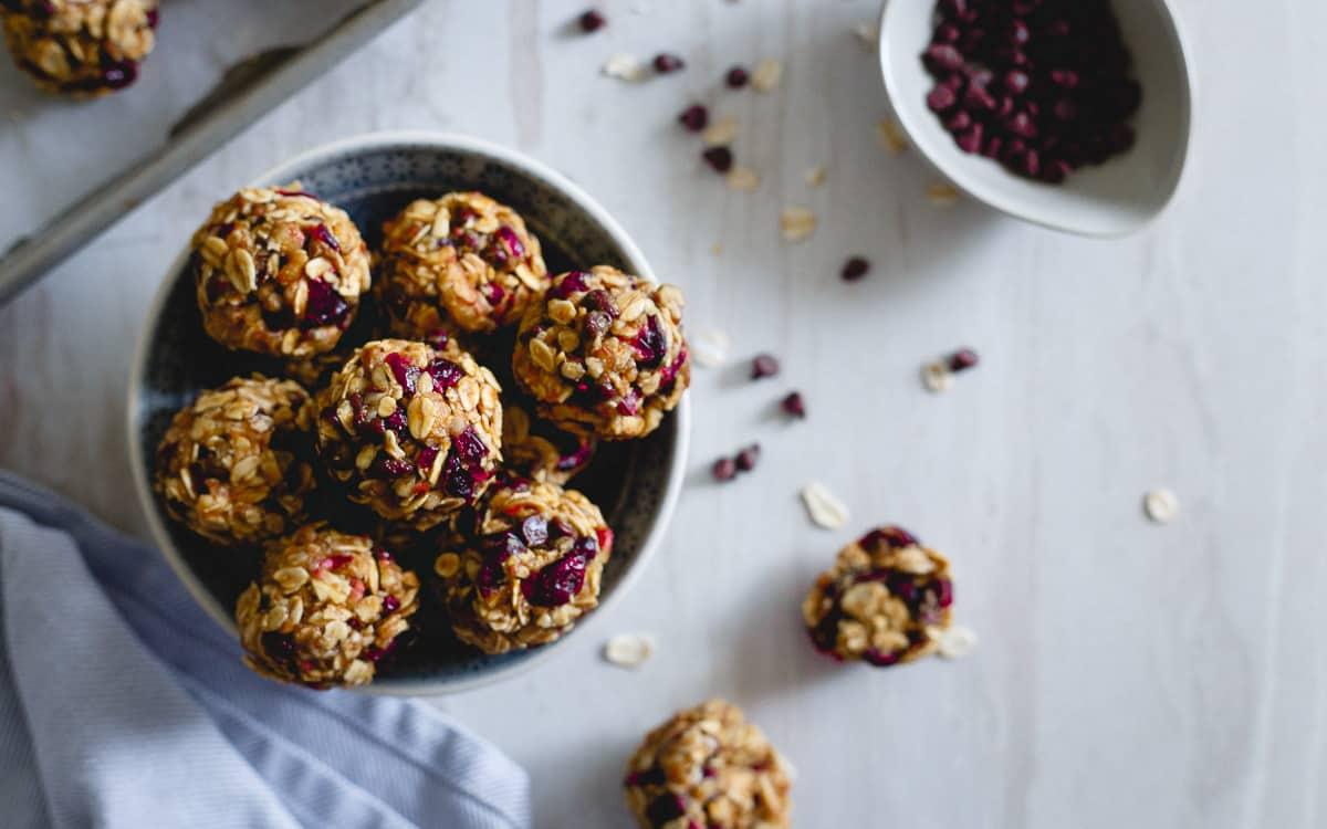 Cranberry orange oatmeal cookie bites make the perfect snack before or after your workout.
