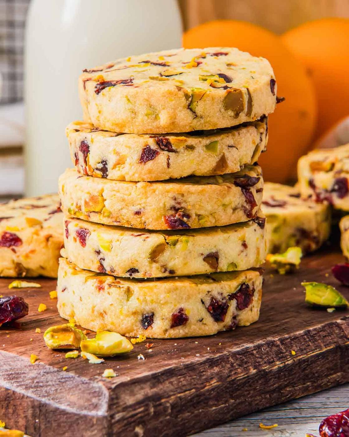 Cranberry Orange Shortbread Cookies