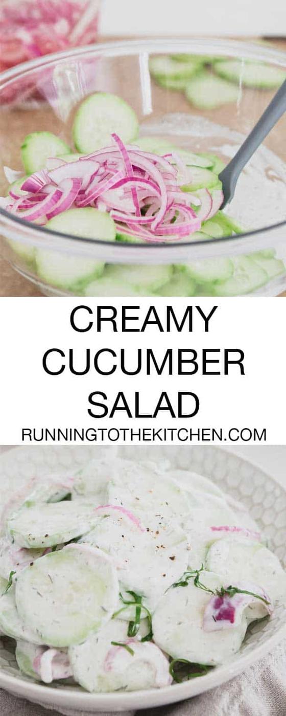 Cool and creamy cucumber onion salad is a great side dish for all summer grilling!