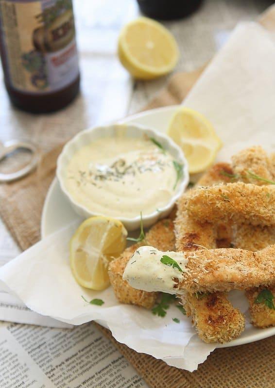 Crispy Baked Salmon Sticks | runningtothekitchen.com