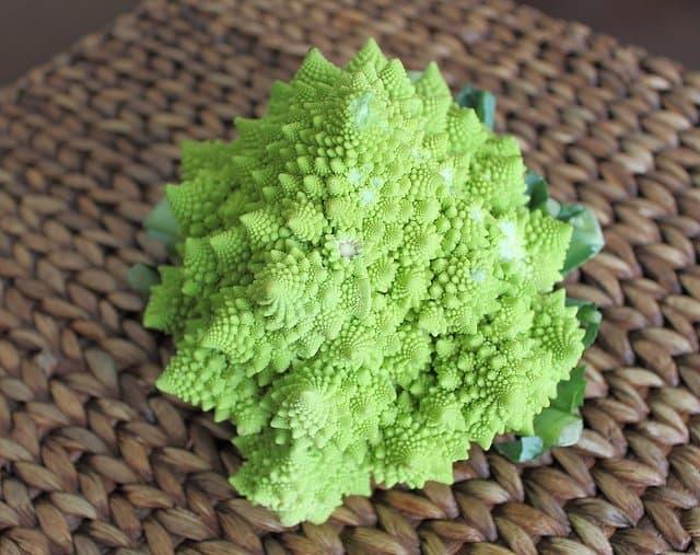 Broccoflower is a mix between broccoli and cauliflower and turns into an easy dinner side dish when roasted.