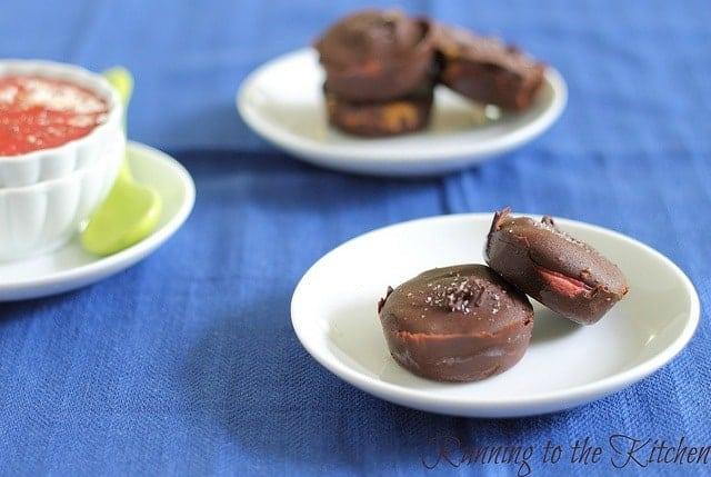 Dark Chocolate Almond Butter and Strawberry Cups