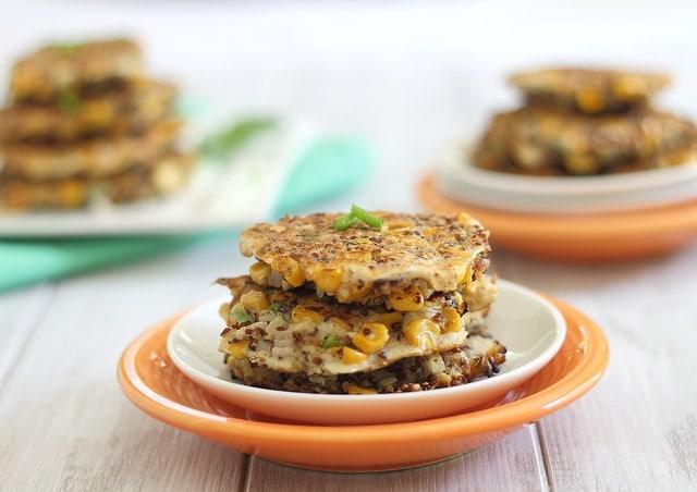 Corn fritters with quinoa