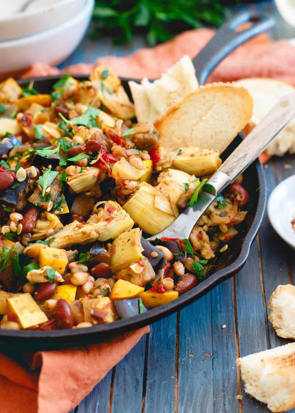 End of Summer Vegetable Bean Skillet